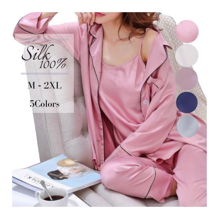 ☆新品未使用☆marie claire シルク100％ パジャマセットMピンク xman77142_06.jpg