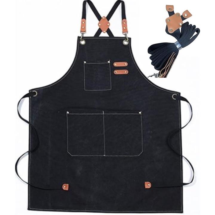 エプロン DIY 作業エプロン 厚手綿 防水 前掛け アウトドア カフェ