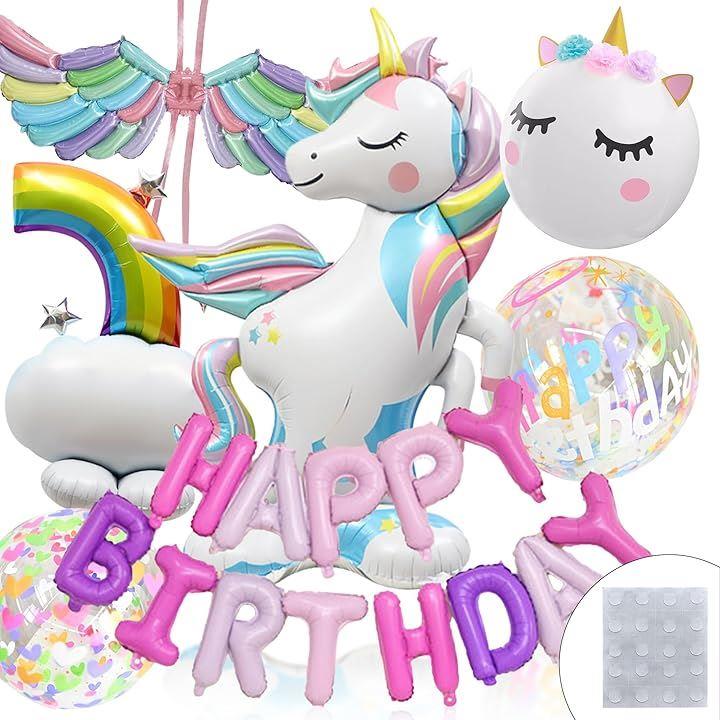 ユニコーン バルーン 誕生日 飾り付け ハッピーバースデーガーランド