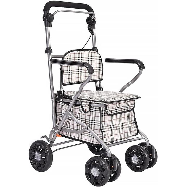 6/1205m02 シルバーカー 手押し車 座れる 軽量 四輪歩行器
