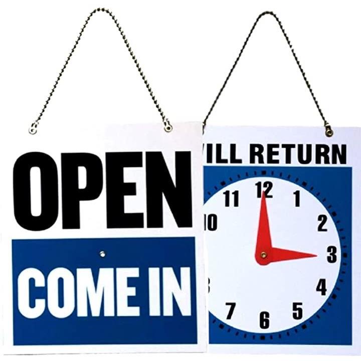 OPEN RETURN お知らせ プレート 看板 営業中 開店 外出中 帰宅