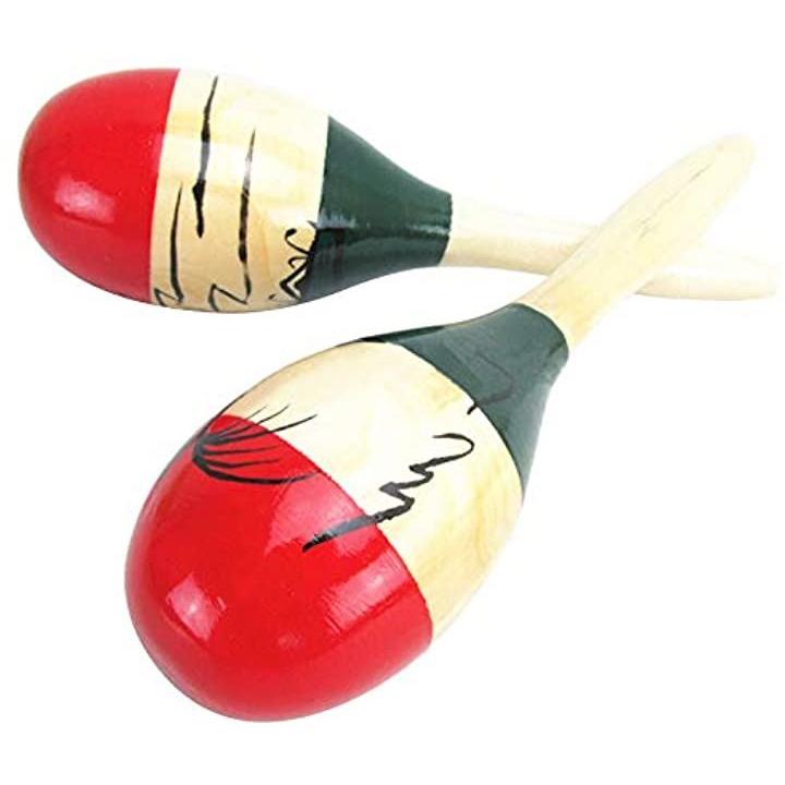 マラカス Maracas 打楽器 ラテン パーカッション リトミック 木製 2個セット