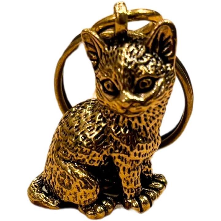 キーホルダー 猫 cat 風水 ペンダントトップ 真鍮 アンティーク