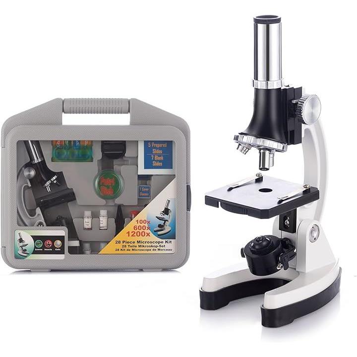 顕微鏡セット 透過光 反射光 子供 初心者 生物標本 実体 花粉 宝石