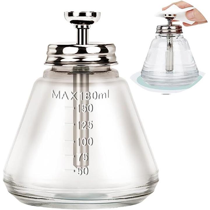 180ml プッシュダウンポンプディスペンサー 液体保存容器 ガラス 180ml プッシュダウンポンプディスペンサー 液体保存容器 ガラス