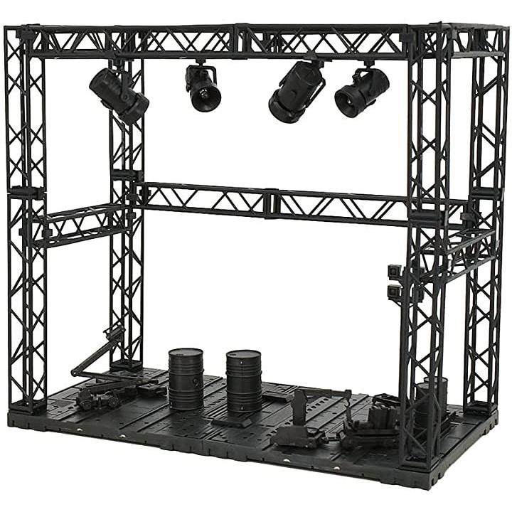 【新品・特大49cm】LED18点灯 基地・格納庫ジオラマベース フル塗装済 シーリングライト付き ジオラマベース システムベース ガンプラ用 舞台