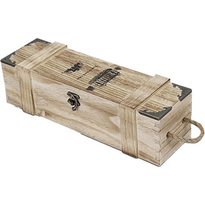 ワインケース 木製 木箱 持ち運び 1本用 持ち手付き