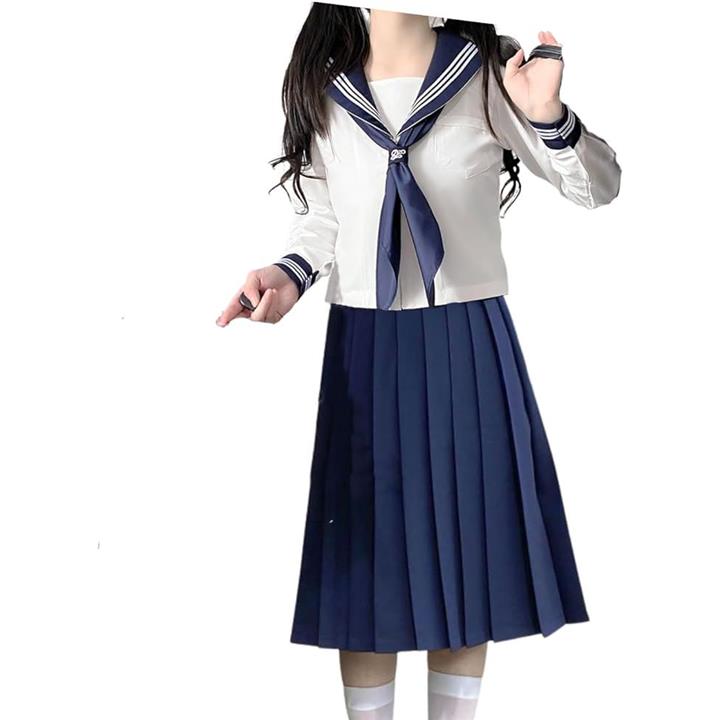 セーラー服上下セット 制服 スカート女子 セクシーコスプレ 青