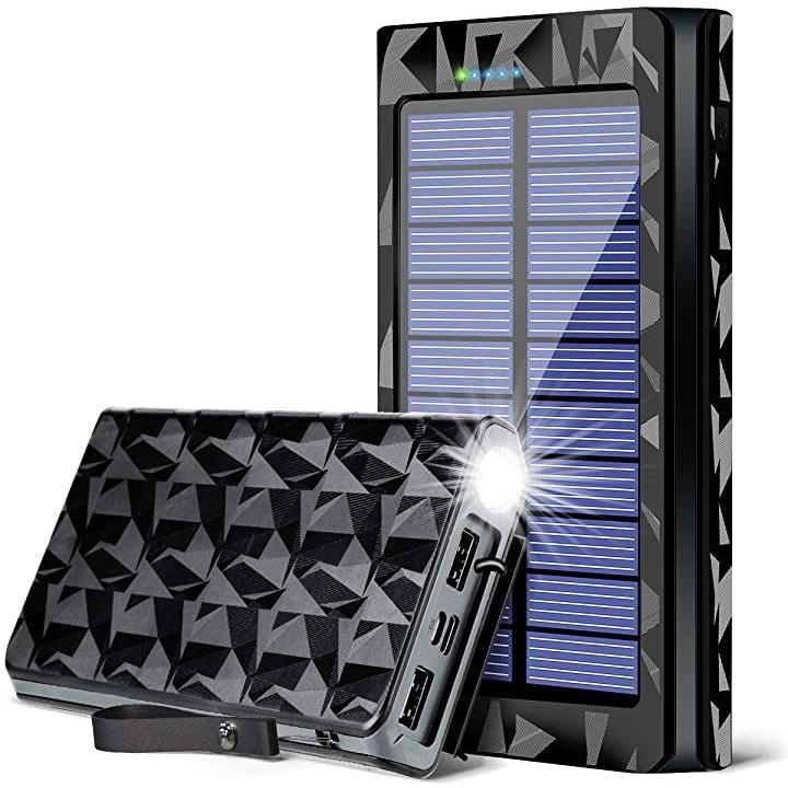 最新版26800mAh LEDライト付き モバイルバッテリー ソーラー