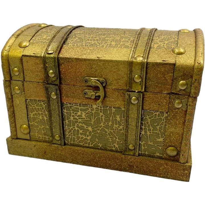アンティーク風 宝箱 木製 ゴールド 収納ボックス レトロ インテリア 