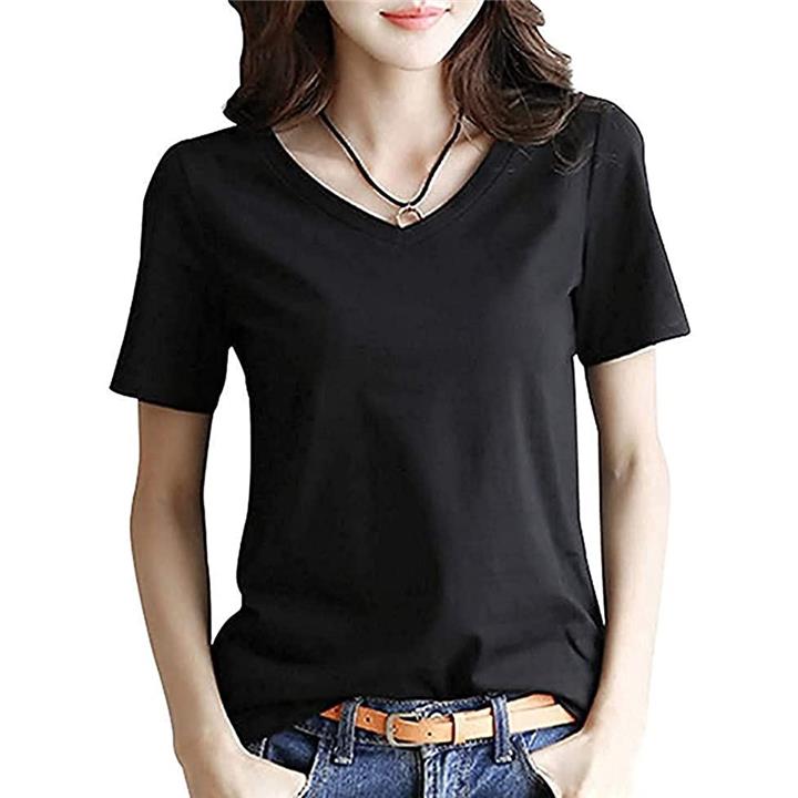 半袖 Tシャツ レディース Vネック 綿 トップス 無地 きれいめ