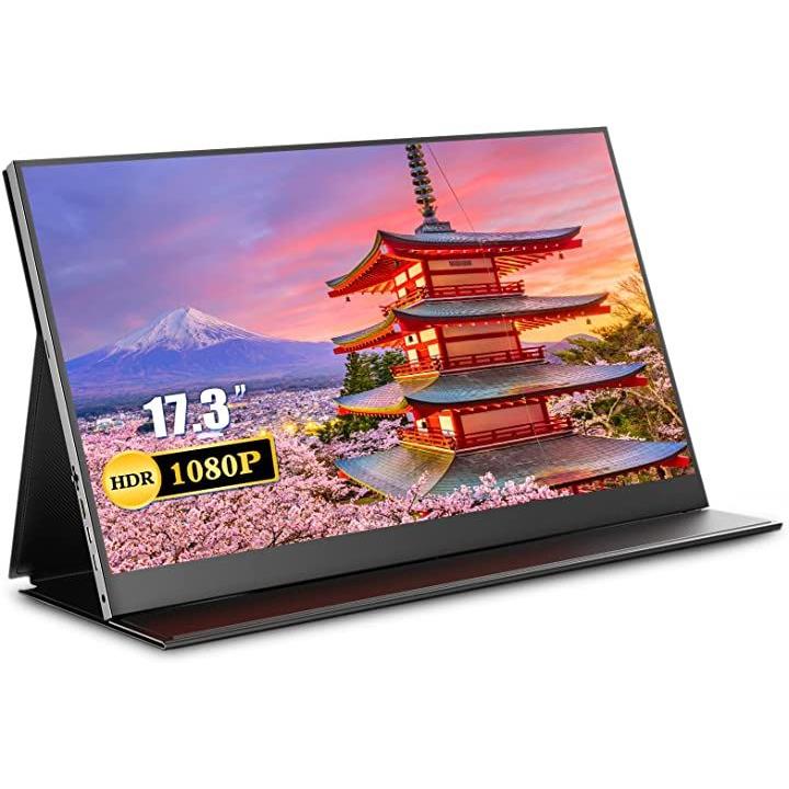 モバイルモニター 17.3インチ フルHD 1920x1080 軽量 薄型 ポータブル