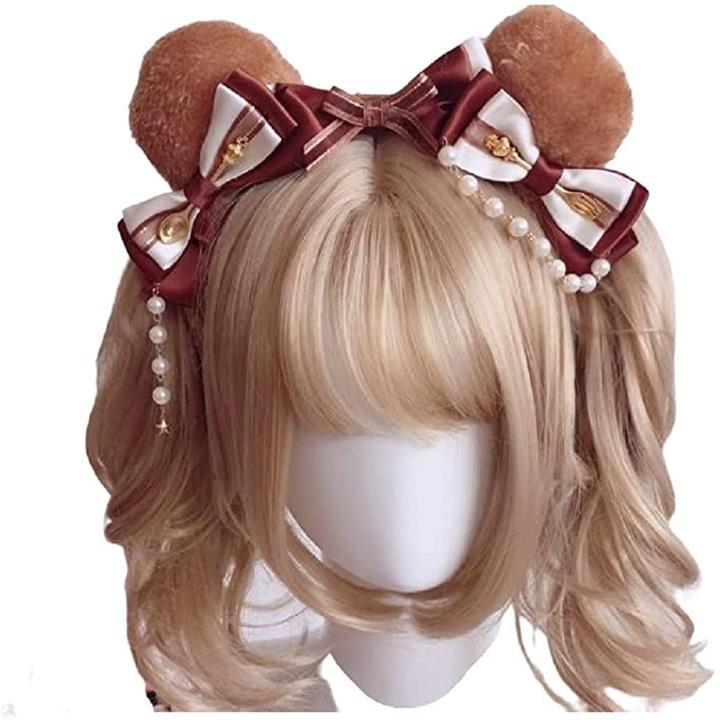 くま カチューシャ くま耳 ロリータ メイド服 熊耳 ヘア