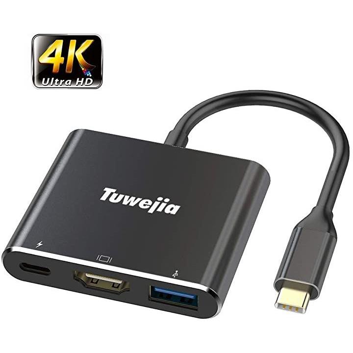 USB Type c HDMI アダプタ タイプc ４K 解像度 hdmiポート+USB 3.0高速ポート+USBタイプC高速PD充電ポート