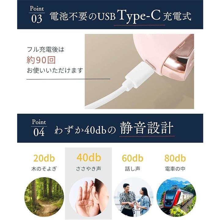 電動爪切り 電動爪やすり Type-C 充電式 簡単 ネイルケア 二段階スピード チャイルドロック付き 安全 危なくない 照明付き