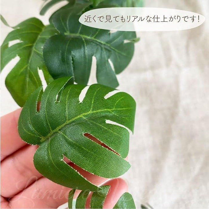 モンステラ フェイクグリーン ガーランド 造花 人工観葉植物 ナチュラル 飾り 飾り付け