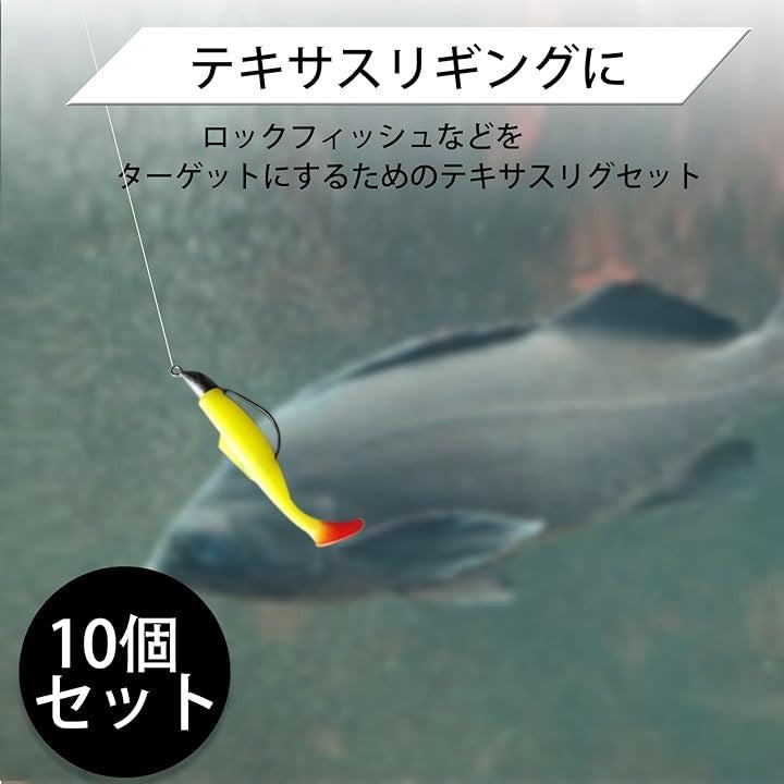 テキサスリグ 約5g 10点セット ジグヘッド ルアー 釣り針 バス釣り 根