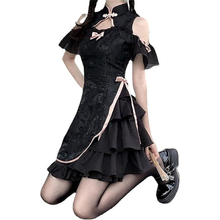 黒いチャイナドレス コスプレ 衣装 ハロウィン 仮装 セクシー