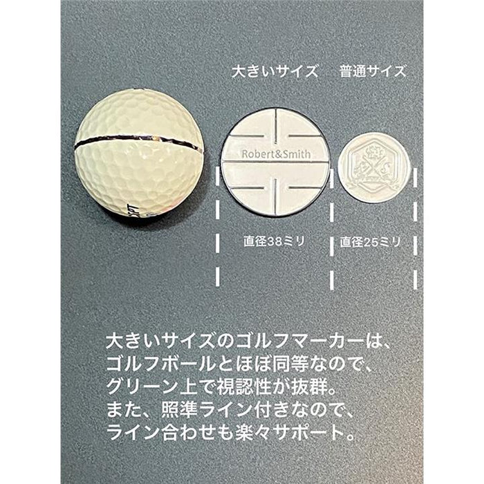 ロバート・アンド・スミス ゴルフ マーカー ハットクリップ マグネット付 大きいサイズ 直径38mm ゴルフ用品