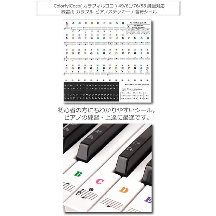 49 / 61 76 88 鍵盤対応 ピアノシール ピアノステッカー キーボード