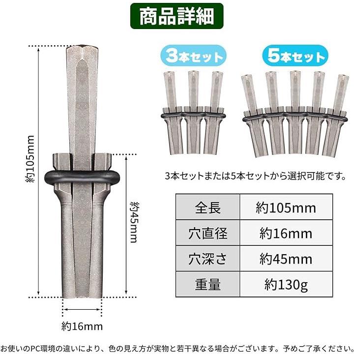 セリ矢 ストーン スプリッター コンクリート 石割り 道具 くさび 楔 打ち込み ゴム ハンマー ドリル ビット 16mm 下穴 セット