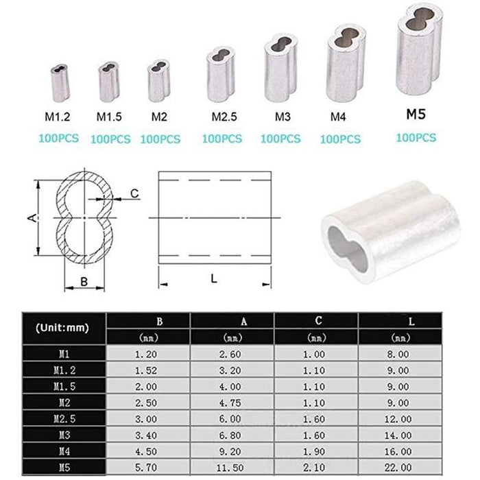 Amazon | ワイヤーロー プスリーブ3mm (100個セット) KEZAIZHE