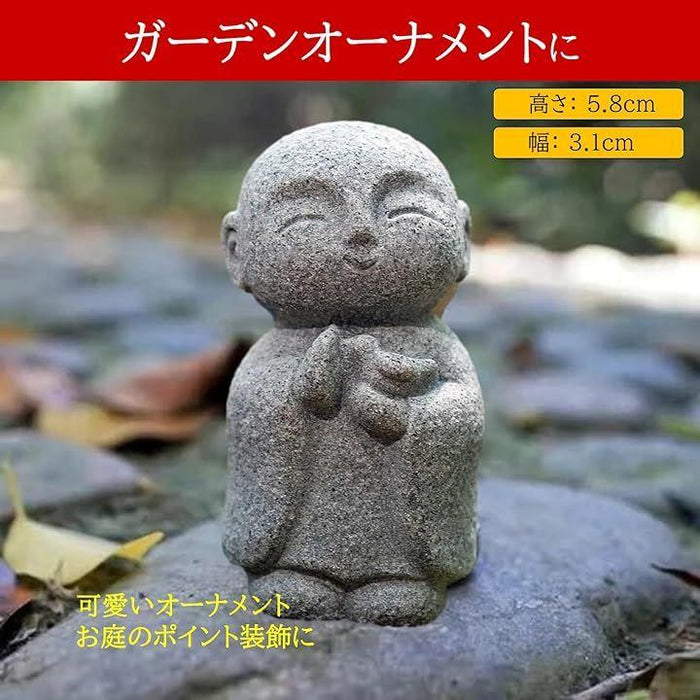 お地蔵さん 置物 ミニ 可愛い 御影石 お地蔵様 癒し 仏像 守り神 オブジェ H5.8cm 片合掌 平和鳩