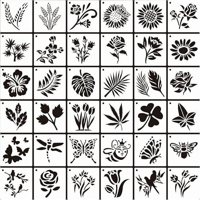 ステンシル参考画像 ステンシルシート 描画 テンプレート ステンシルプレート 葉っぱ