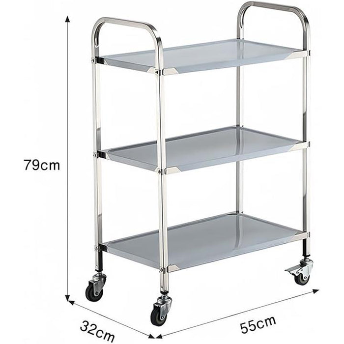 サービスワゴン カート キッチン 取っ手付き 3段 79*32*48cm サービスワゴン サービスカート キッチンカート 取っ手付き 3段