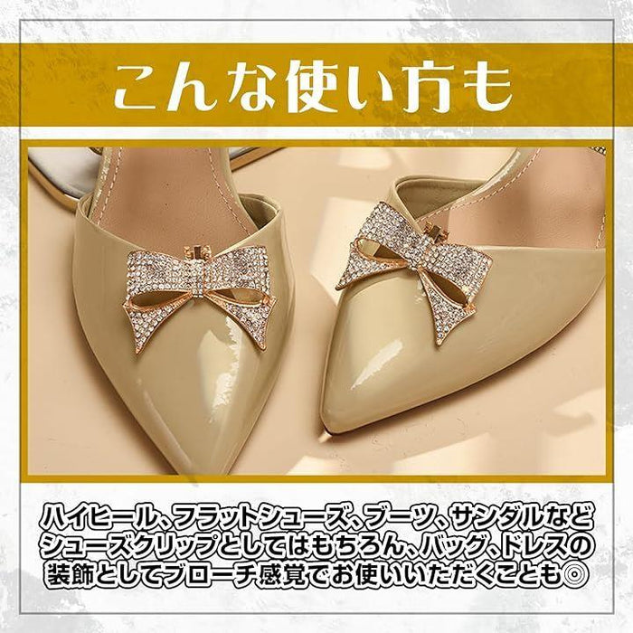 シューズクリップ パール リボン 結婚式 パーティー パンプス アクセサリー