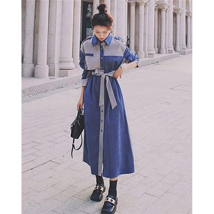 osharewalker ワンピース ロング レディース シャツワンピ 長袖