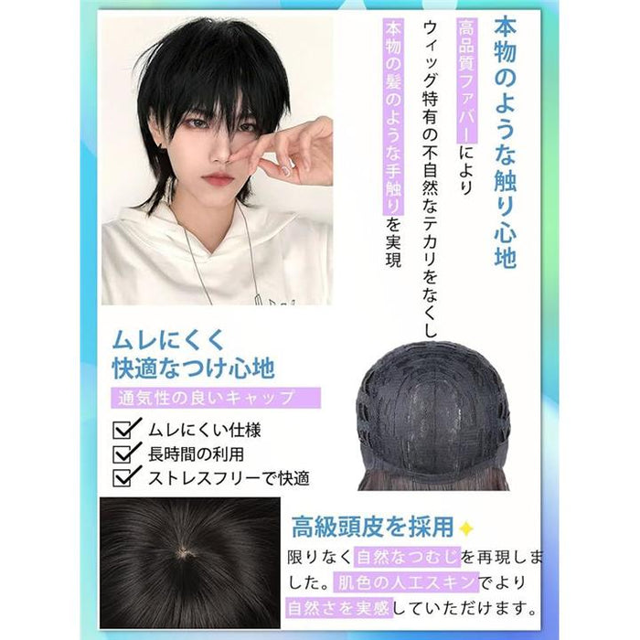 ウィッグ かつら メンズ ショート 男装 短髪 フルウィッグ 男性