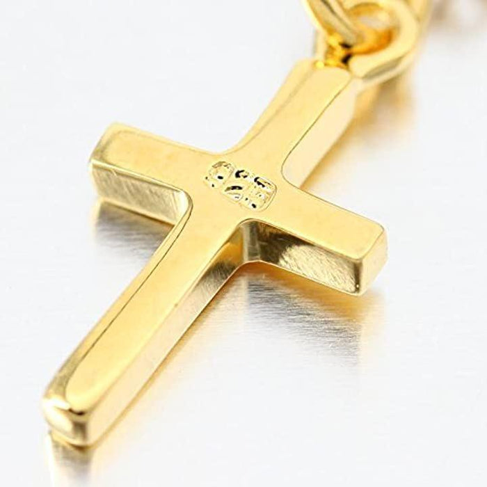 24K ゴールド コーティング ネックレス クロス 十字 シルバー 925