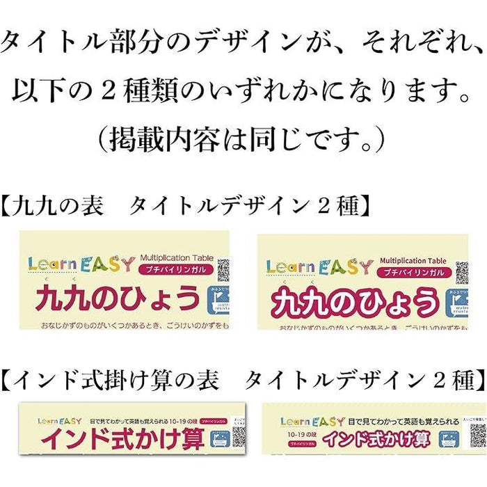 2枚セット 九九の表・インド式かけ算表 目で見てわかって英語も覚えられる お風呂用ポスター 音声QRコード 大きい A2サイズ 小学生 学習