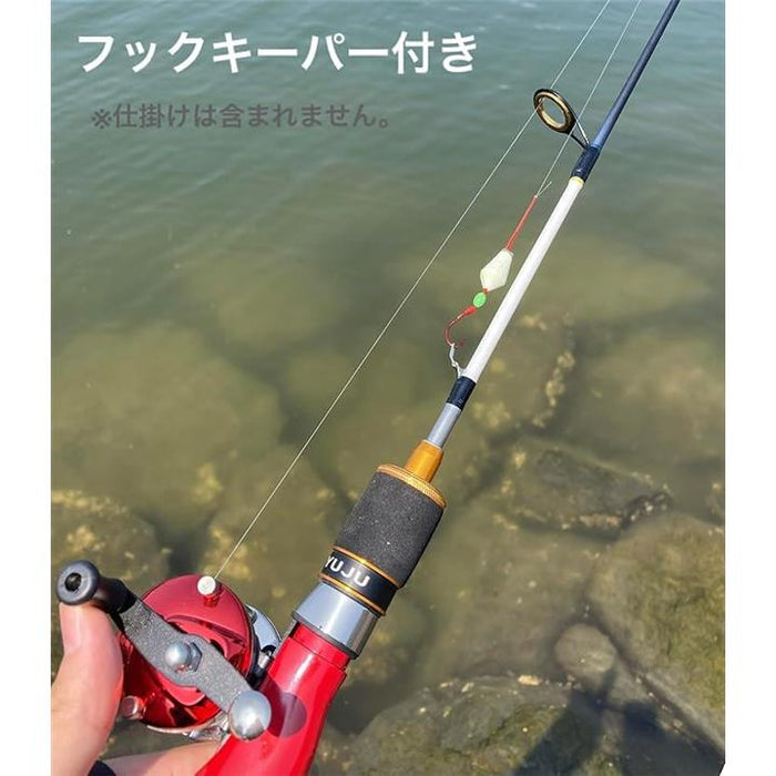 穴釣り竿リール 穴釣用釣竿セット ホールゲッター レッド 2ピースロッド ＆ 両軸