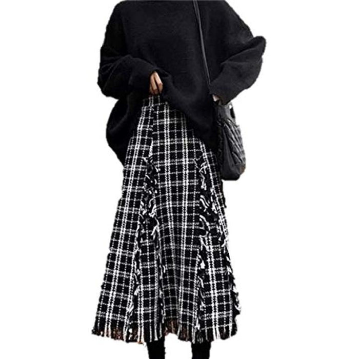 ロング スカート 秋 冬 チェック レディース ロングスカート