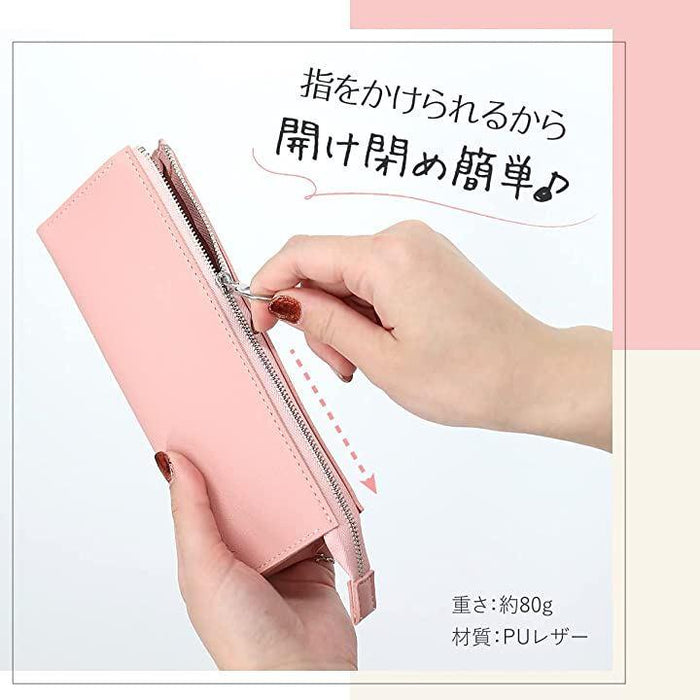 ペンケース PUレザー レディース 三角デザイン 倒れない 開閉