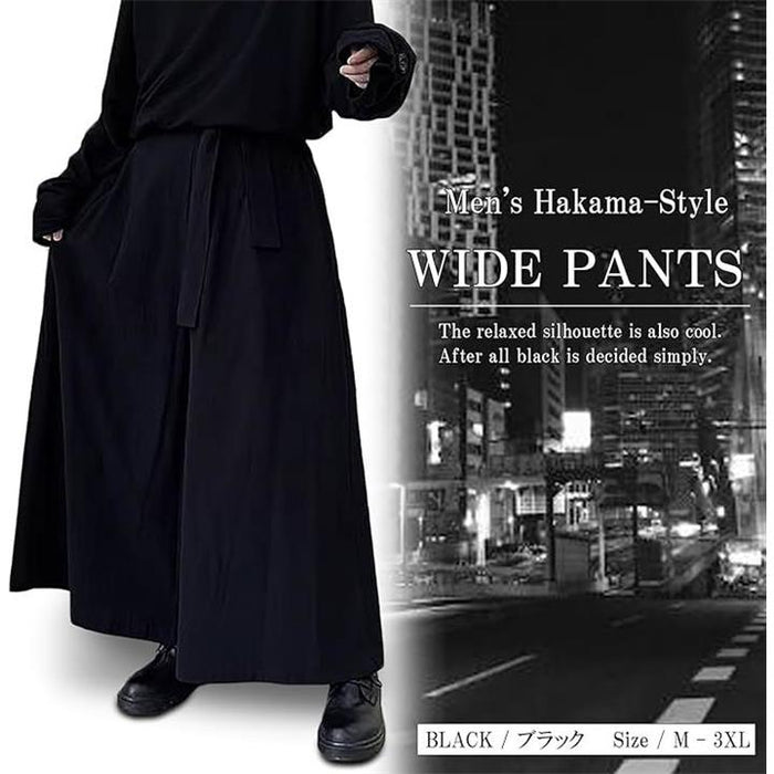 BLACK PEACE NOW * ガウチョ袴パンツ ガウチョパンツ メンズ 袴パンツ ワイドパンツ 黒 ブラック 2019