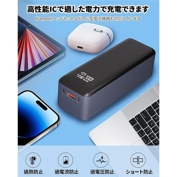 モバイルバッテリー 大容量 140W 急速充電 40000mAh 3ポート パススルー機能 おまかせ充電 3台同時充電 iPhone/And