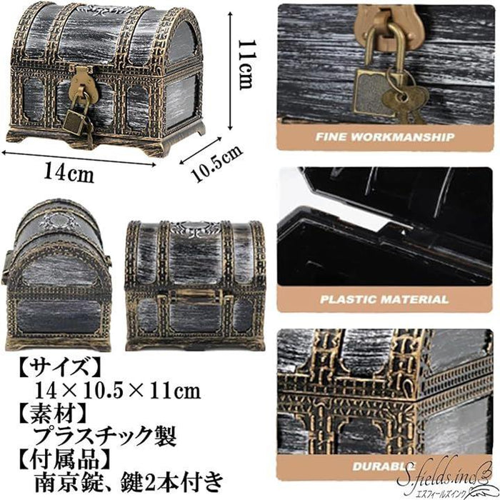 宝石箱 ジュエリーボックス 宝箱 海賊 鍵付き おもちゃ