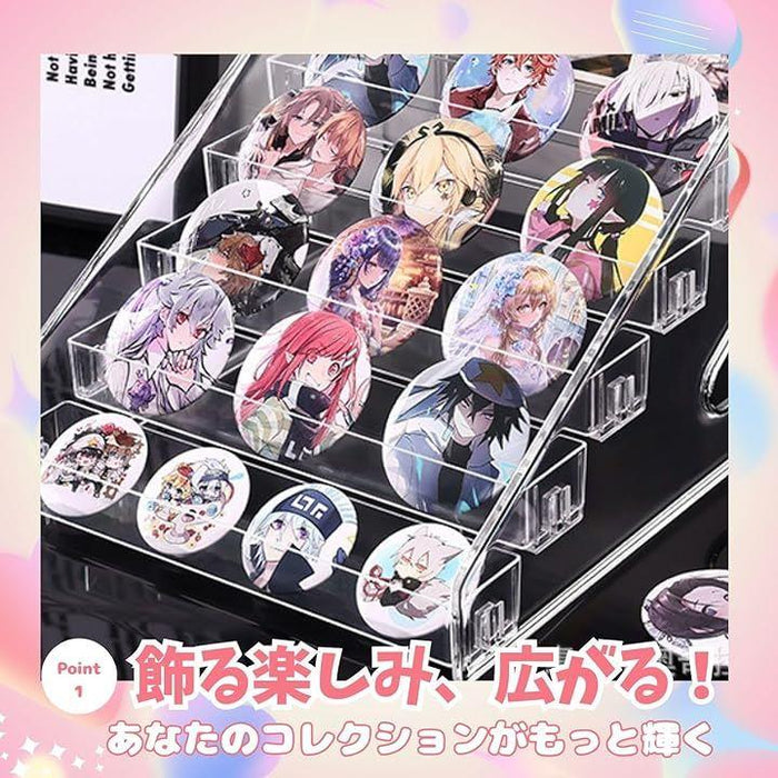 缶バッジ 収納 アクリルスタンド 台座 キーホルダー 缶バッチ