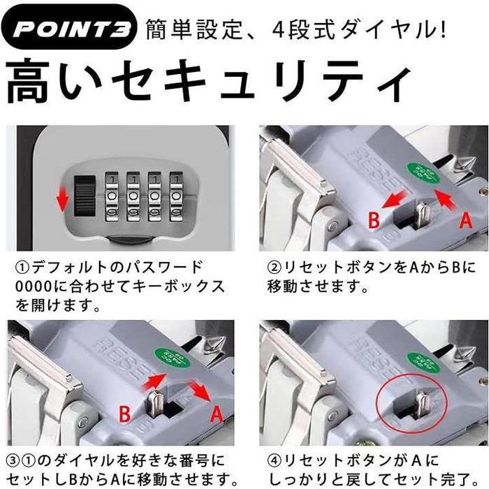 スマートロック キーボックス 南京錠 鍵付き 収納ボックス 小型