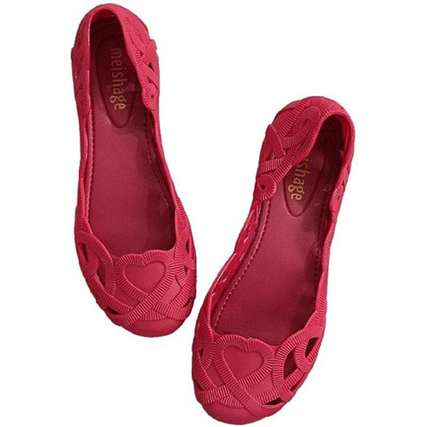 【1度のみ着用】melissa+JASON WU フラットラバーシューズ(赤) 1度のみ着用】melissa+JASON WU フラットラバーシューズ(赤)