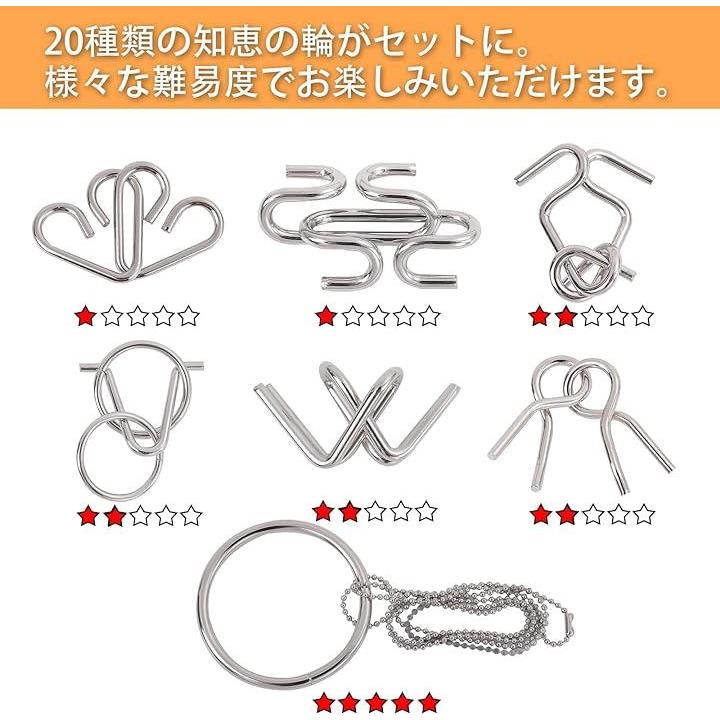 知恵の輪20点セット 大人向けパズル 暇つぶし チャイニーズリング