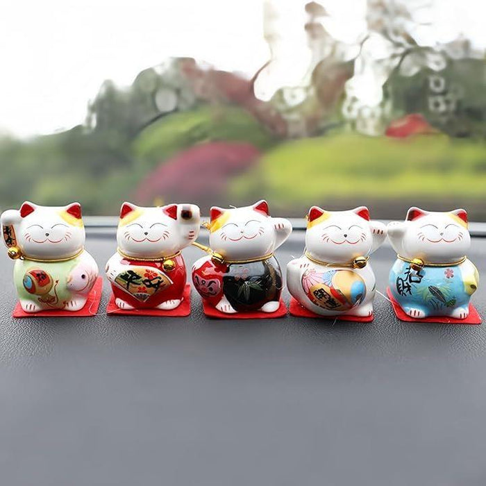 ☆ 招き猫 置物 招き猫商売繁盛 ネコグッズ 厄除け おしゃれ ミニサイズ FortuneCat（ペアセット） 招き猫 置物 インテリア オブジェ