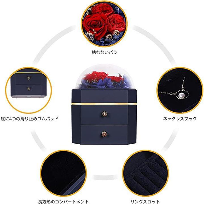 プリザーブドフラワー ジュエリーボックス ブリザードフラワー