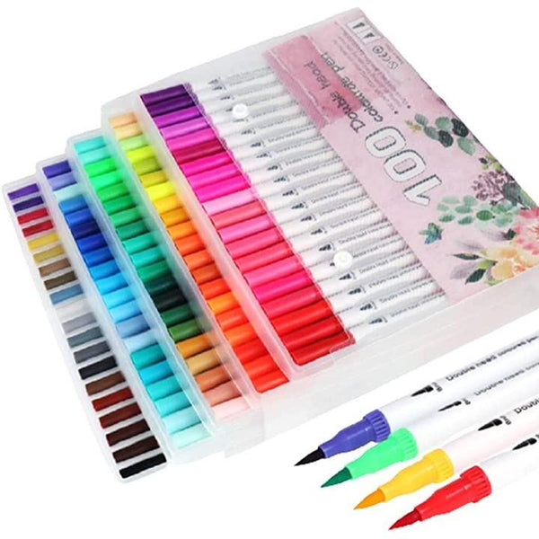 カラーペン 100色セット 水彩ペン 水性ペン 筆ペン イラストペン 
