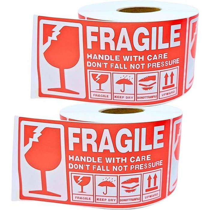 取扱注意 フラジール シール ワレモノ注意 FRAGILE ステッカー 荷札 1000枚 13x7cm