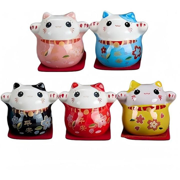 招き猫 置物 幸運 商売繁盛 開運平安 厄除け 癒し 開店祝い ネコ 5個セット a6fad18825c48c83383ea4ca4fe20c