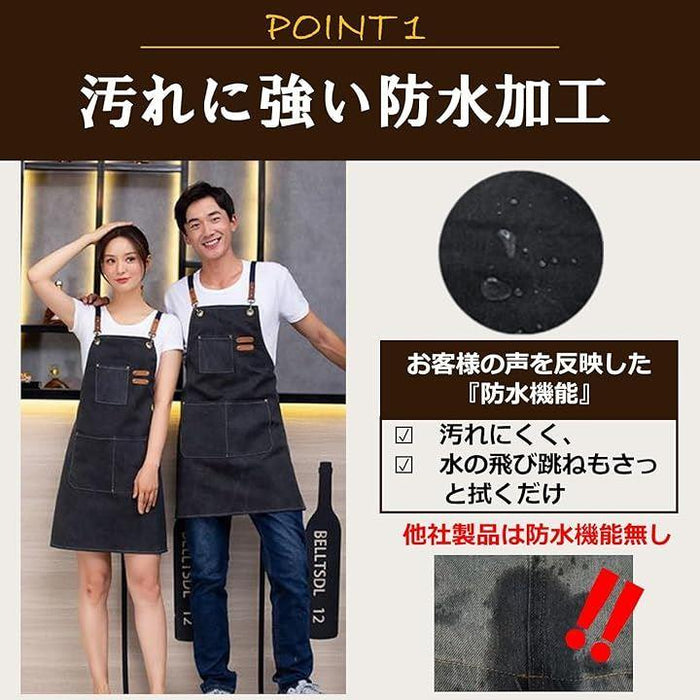 エプロン DIY 作業エプロン 厚手綿 防水 前掛け アウトドア カフェ